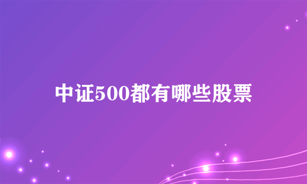 中证500都有哪些股票