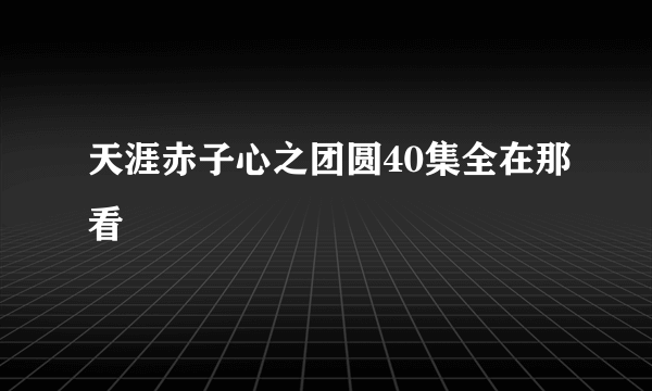 天涯赤子心之团圆40集全在那看