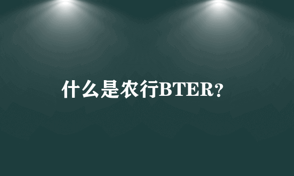 什么是农行BTER？