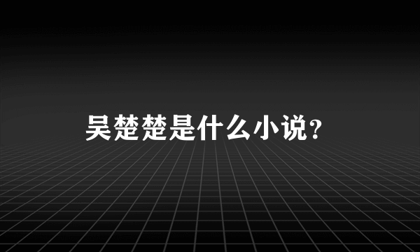 吴楚楚是什么小说？