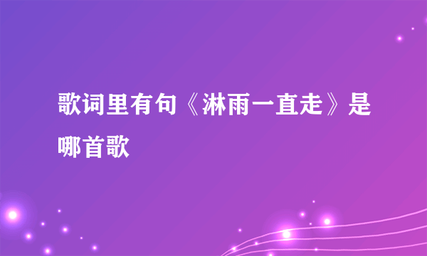 歌词里有句《淋雨一直走》是哪首歌