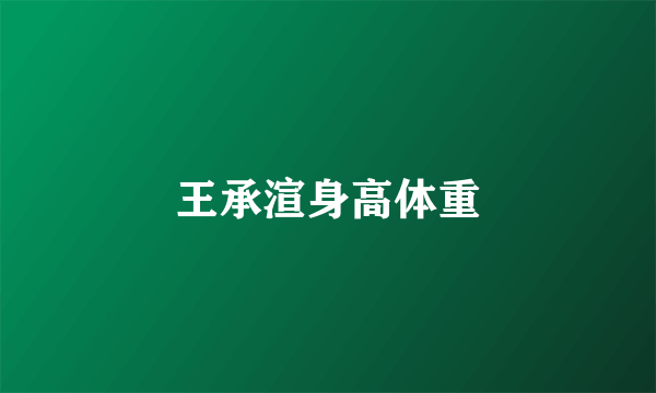 王承渲身高体重