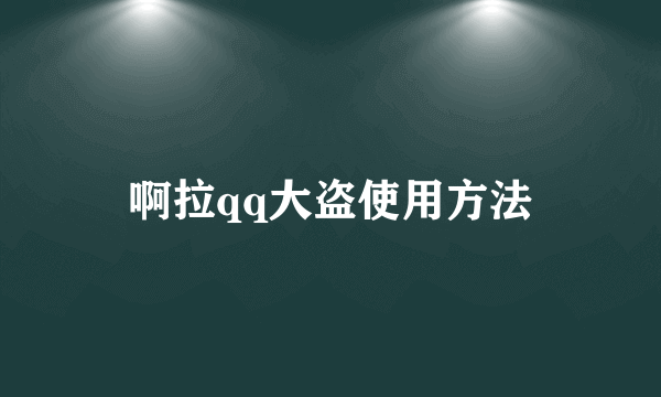 啊拉qq大盗使用方法