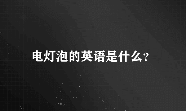 电灯泡的英语是什么？