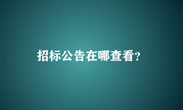 招标公告在哪查看？