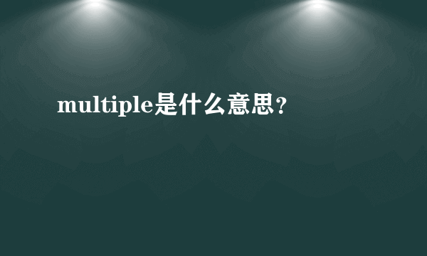 multiple是什么意思？