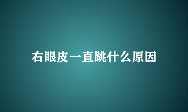 右眼皮一直跳什么原因