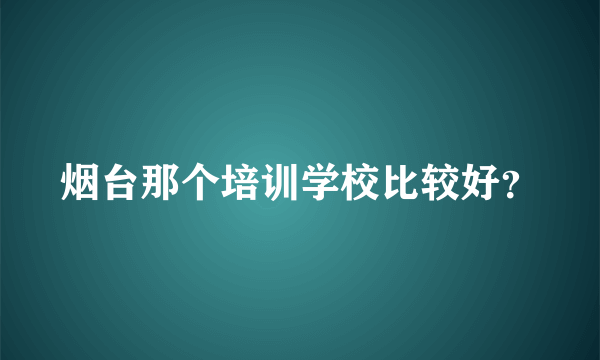 烟台那个培训学校比较好？