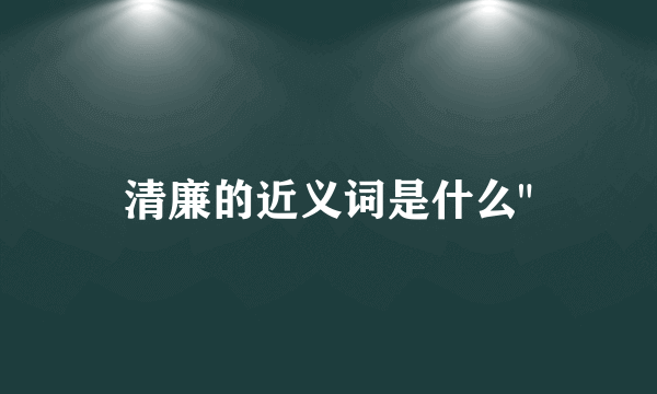 清廉的近义词是什么