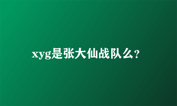 xyg是张大仙战队么？