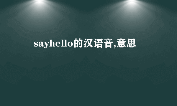 査sayhello的汉语音,意思