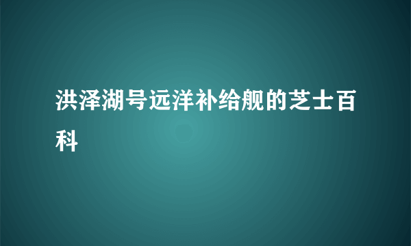 洪泽湖号远洋补给舰的芝士百科