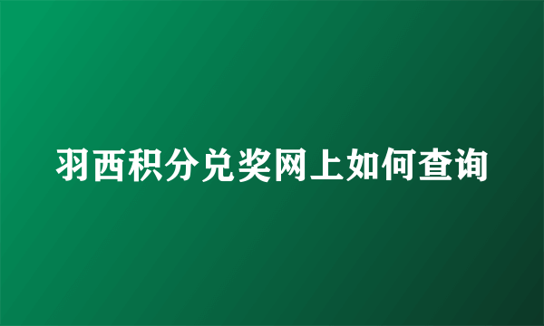 羽西积分兑奖网上如何查询