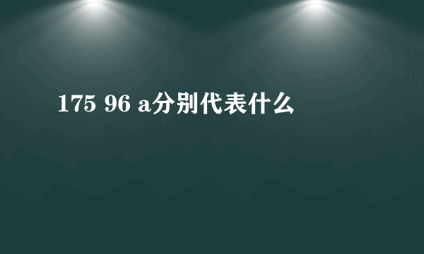 175 96 a分别代表什么