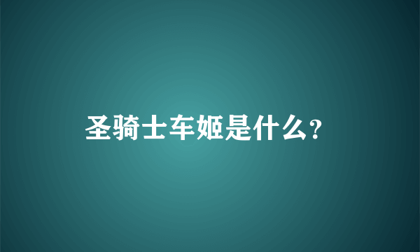 圣骑士车姬是什么？