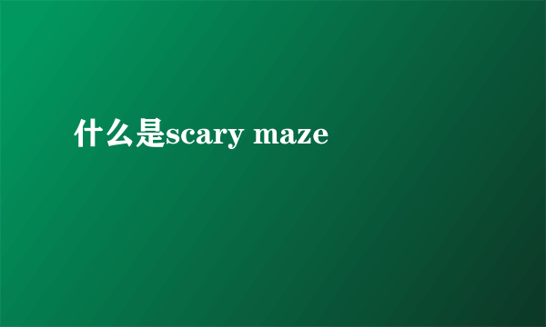 什么是scary maze