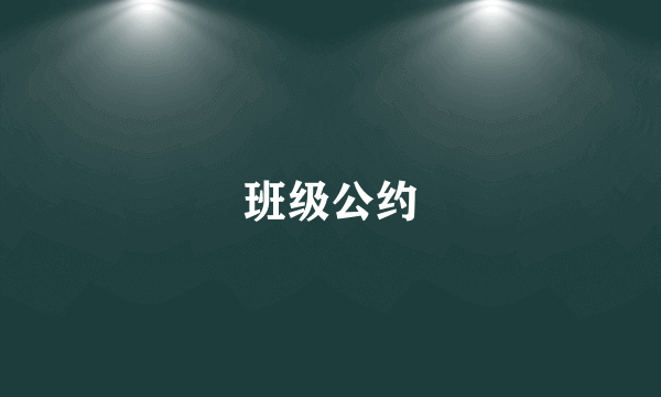 班级公约