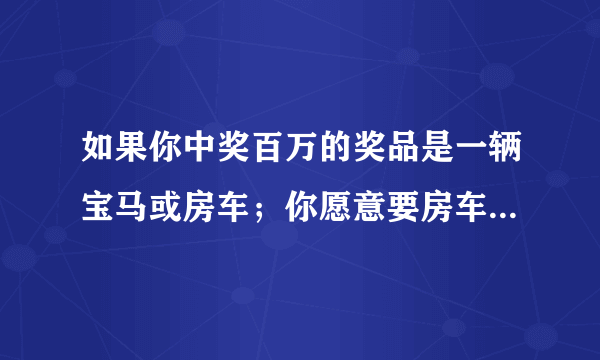 如果你中奖百万的奖品是一辆宝马或房车；你愿意要房车，老婆则坚持要宝马，如何抉择？