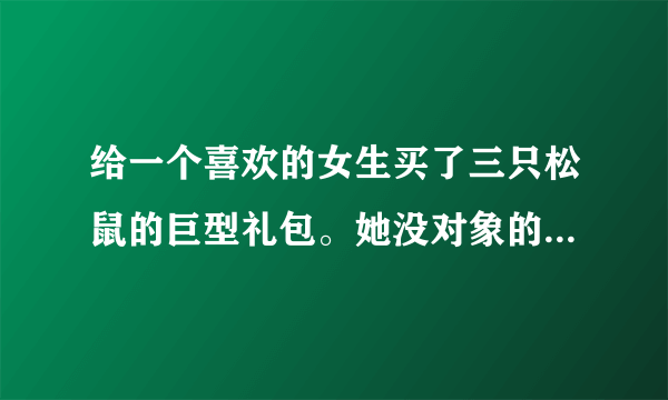 给一个喜欢的女生买了三只松鼠的巨型礼包。她没对象的，怎么进一步深入话题。让她对我有感觉呢。