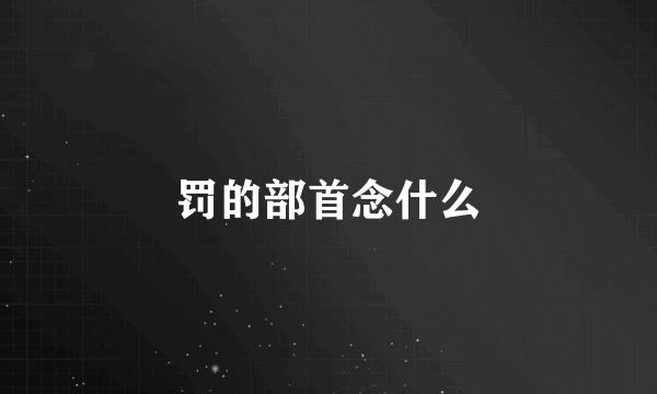 罚的部首念什么