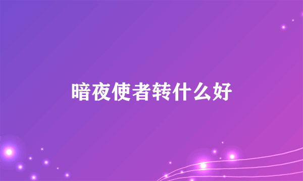 暗夜使者转什么好