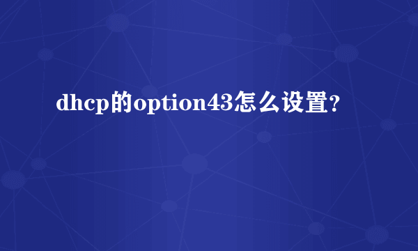 dhcp的option43怎么设置？