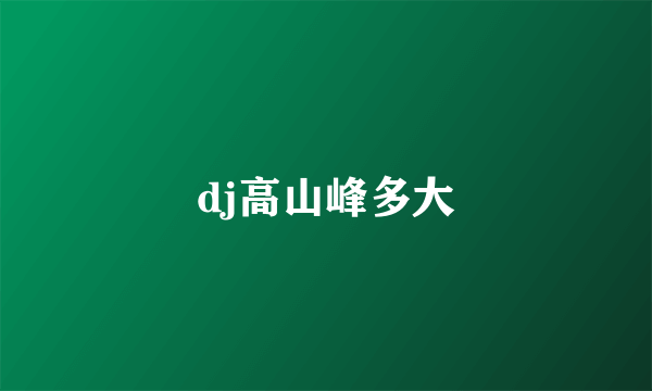 dj高山峰多大