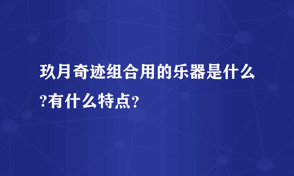 玖月奇迹组合用的乐器是什么?有什么特点？