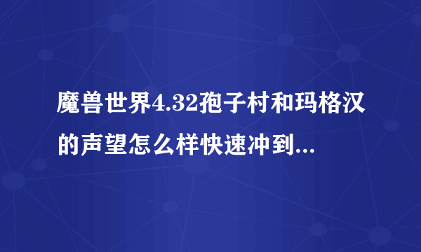 魔兽世界4.32孢子村和玛格汉的声望怎么样快速冲到崇拜？讲详细点！