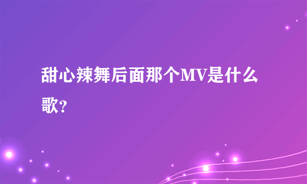 甜心辣舞后面那个MV是什么歌？