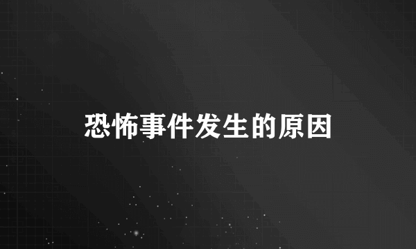 恐怖事件发生的原因