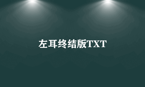 左耳终结版TXT