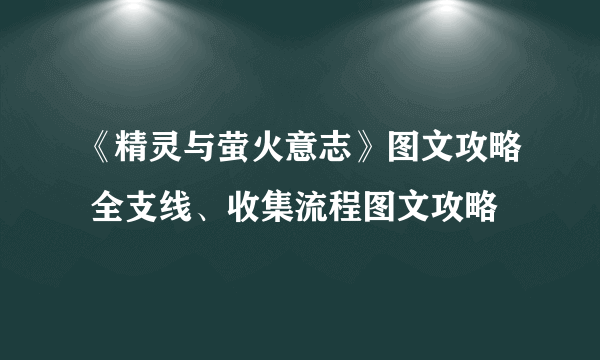 《精灵与萤火意志》图文攻略 全支线、收集流程图文攻略