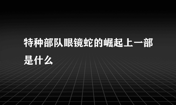 特种部队眼镜蛇的崛起上一部是什么