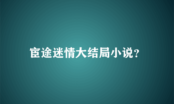 宦途迷情大结局小说？