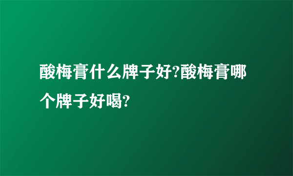 酸梅膏什么牌子好?酸梅膏哪个牌子好喝?