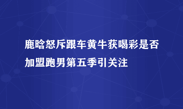 鹿晗怒斥跟车黄牛获喝彩是否加盟跑男第五季引关注