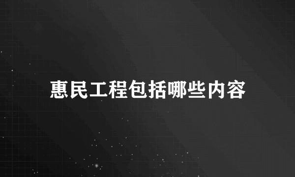 惠民工程包括哪些内容