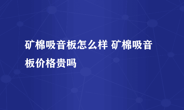 矿棉吸音板怎么样 矿棉吸音板价格贵吗