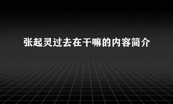 张起灵过去在干嘛的内容简介