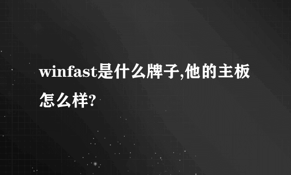 winfast是什么牌子,他的主板怎么样?