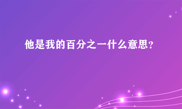 他是我的百分之一什么意思？