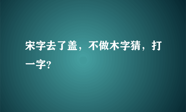 宋字去了盖，不做木字猜，打一字？