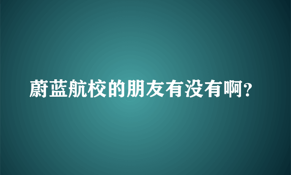 蔚蓝航校的朋友有没有啊？