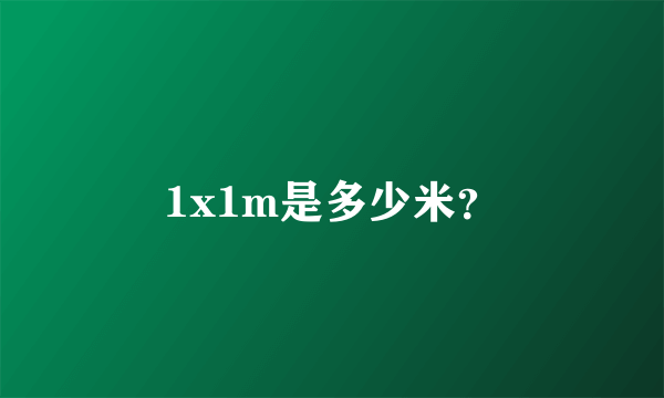 1x1m是多少米？