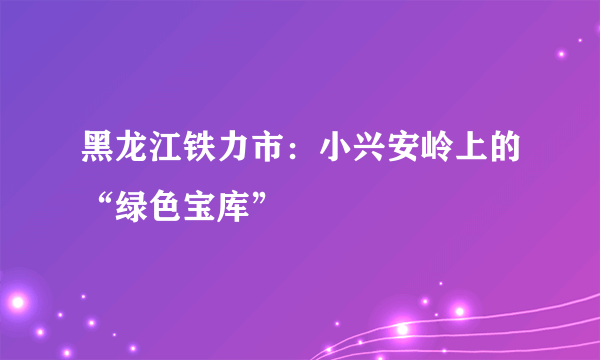 黑龙江铁力市：小兴安岭上的“绿色宝库”