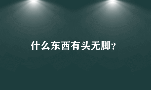 什么东西有头无脚？