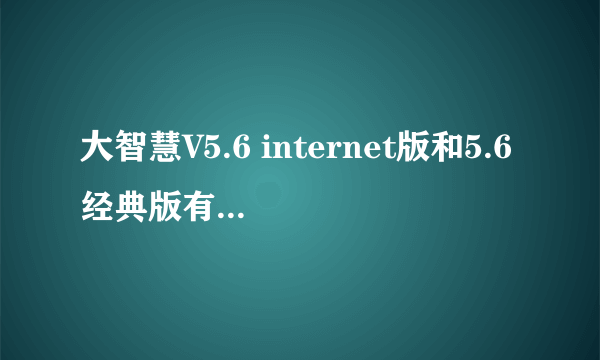 大智慧V5.6 internet版和5.6经典版有区别吗？