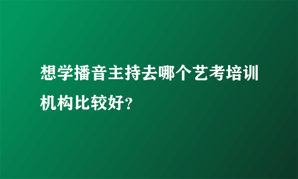 想学播音主持去哪个艺考培训机构比较好？