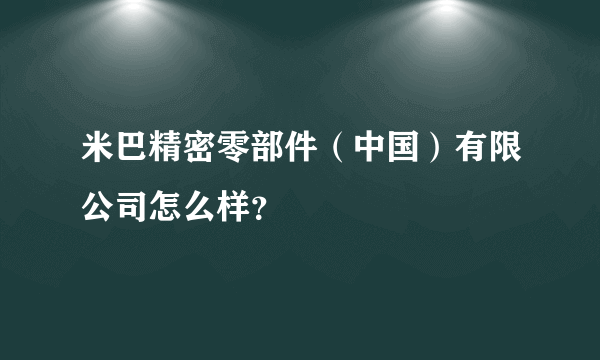 米巴精密零部件（中国）有限公司怎么样？